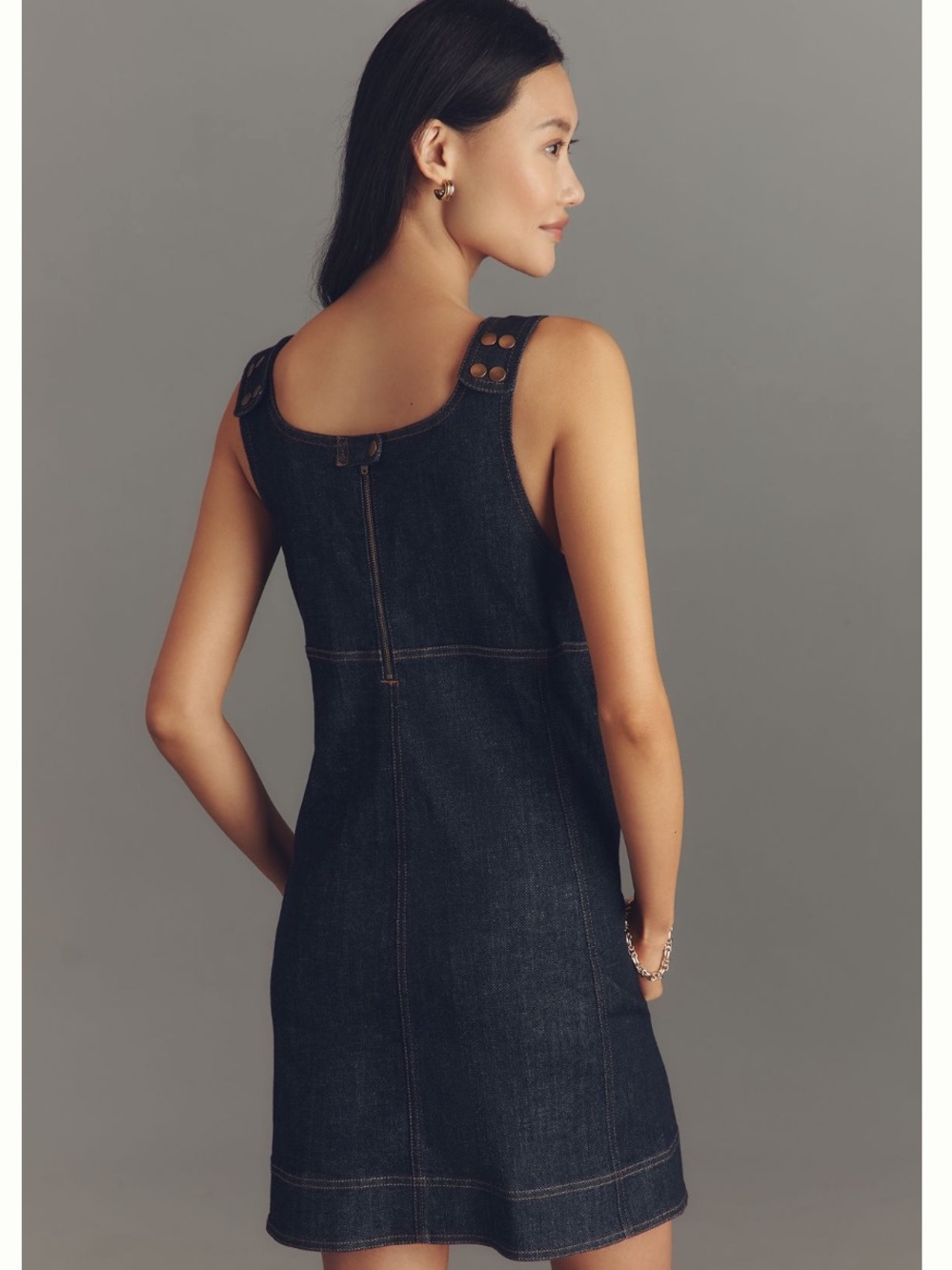 NWT Anthropologie Pilcro Denim Snap-Front Mini Dress, S - Picture 4 of 11